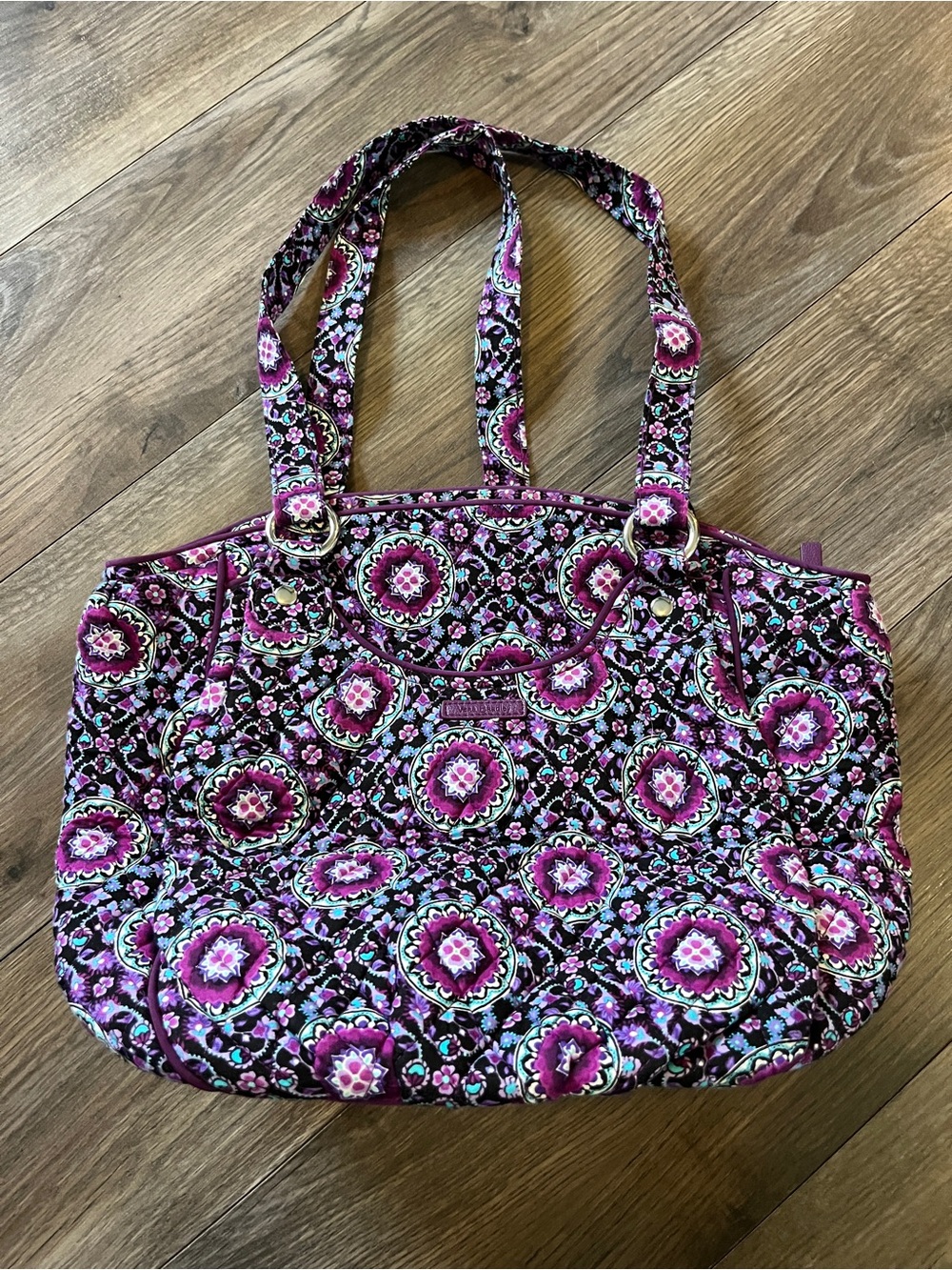 Vera Bradley Raspberry Medallion Quilted Glenna satchel